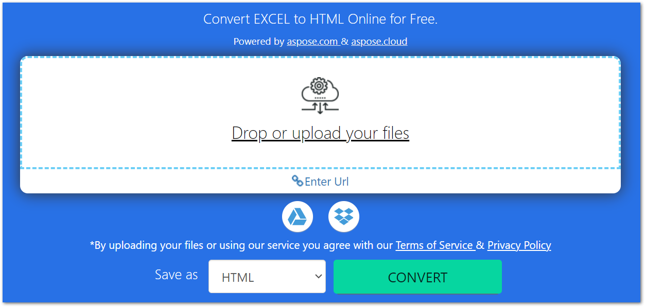 aspose convert excel to html c#